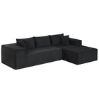 Modular Sectional Sofa Corduroy Upholstered L-shaped Sofa Couch with Deep Seats