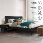 Aurora Solid Wood Bed Frame & Nightstand Set