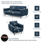 2-Piece Upholstered Sofa Set with Removable Cushion Covers