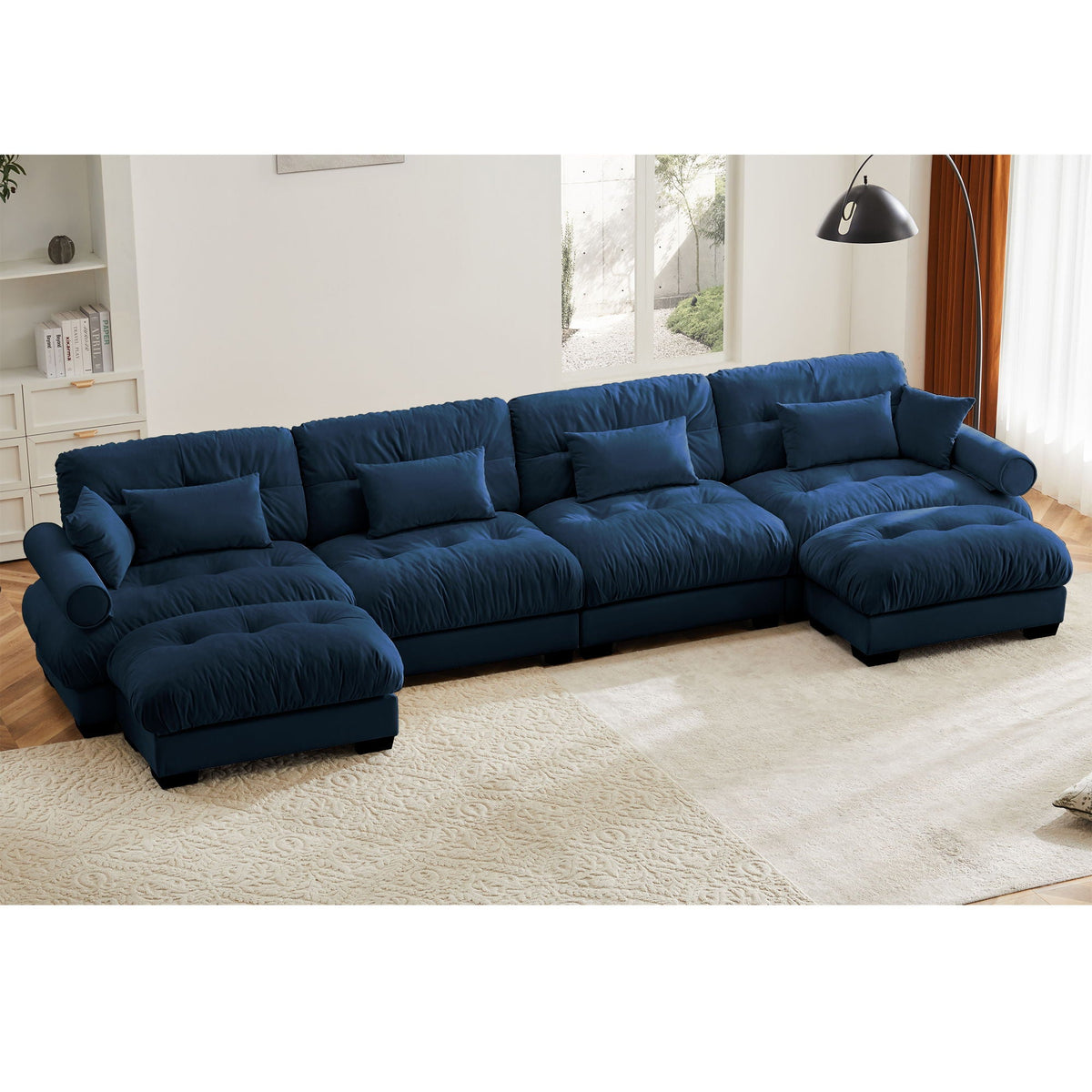 Super Comfort Oversized Modular Sectional Sofa with Movable Ottoman