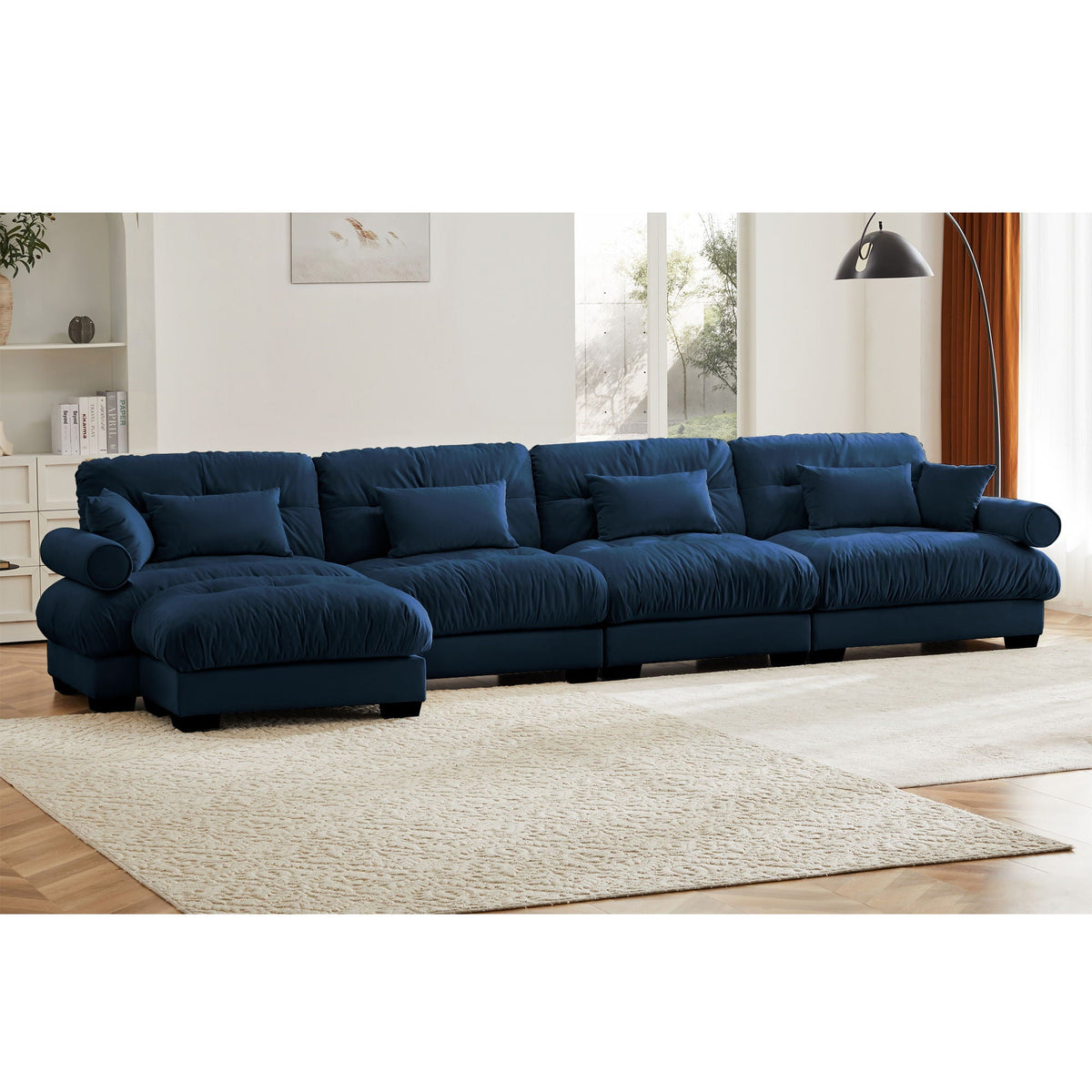 Super Comfort Oversized Modular Sectional Sofa with Movable Ottoman