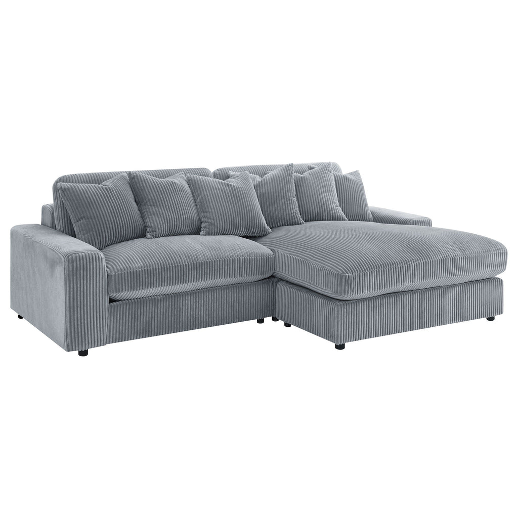 Blaine 105-Inch Reversible Chaise Sectional Sofa – Fog
