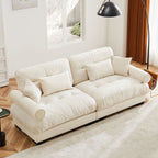 Modern Oversize Sofa with Cloud Like Comfort, Featuring Waist & Throw Pillows