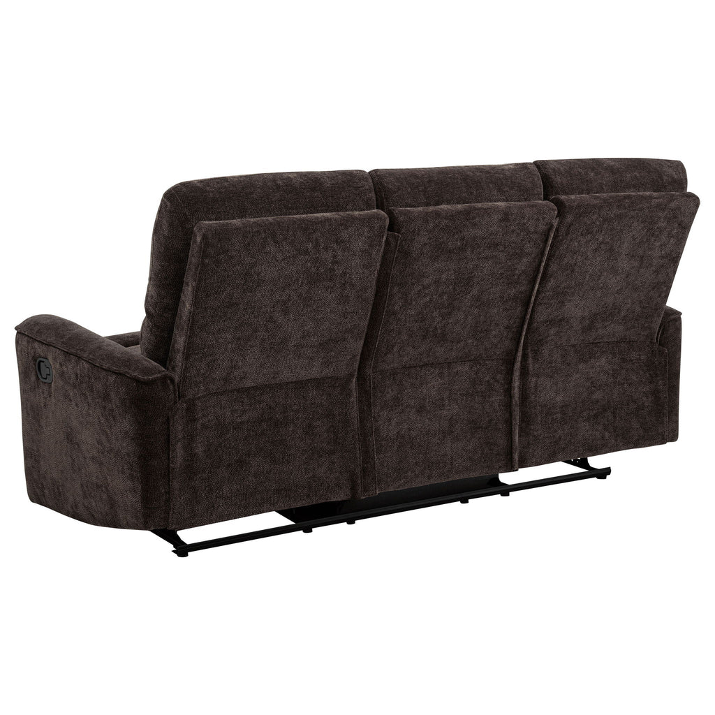 Navarro 3-piece Upholstered Reclining Sofa Set Dark Brown