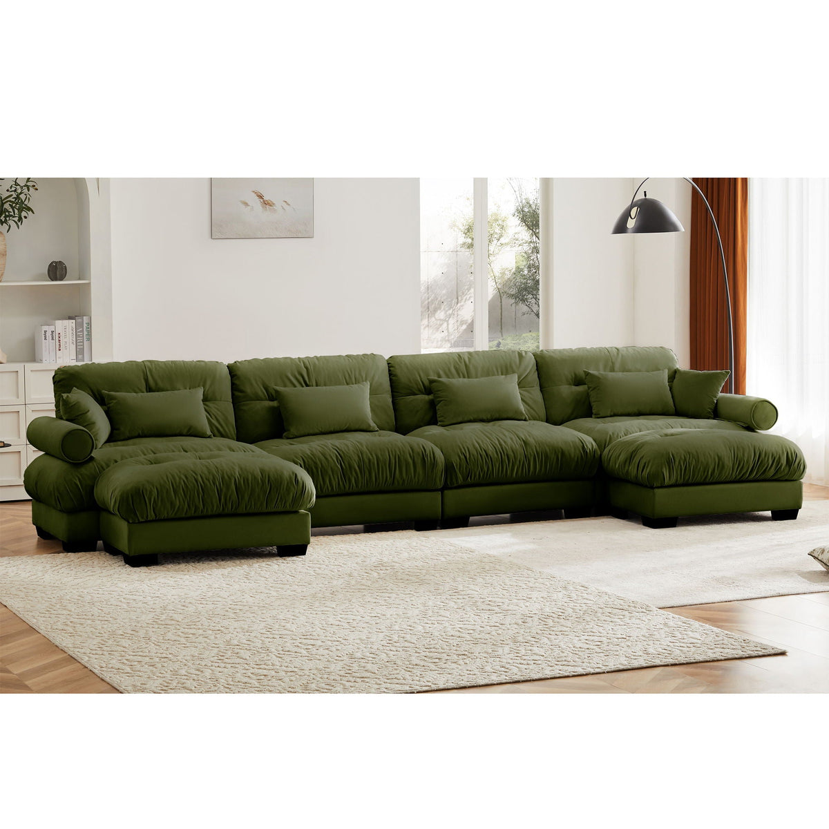 Super Comfort Oversized Modular Sectional Sofa with Movable Ottoman