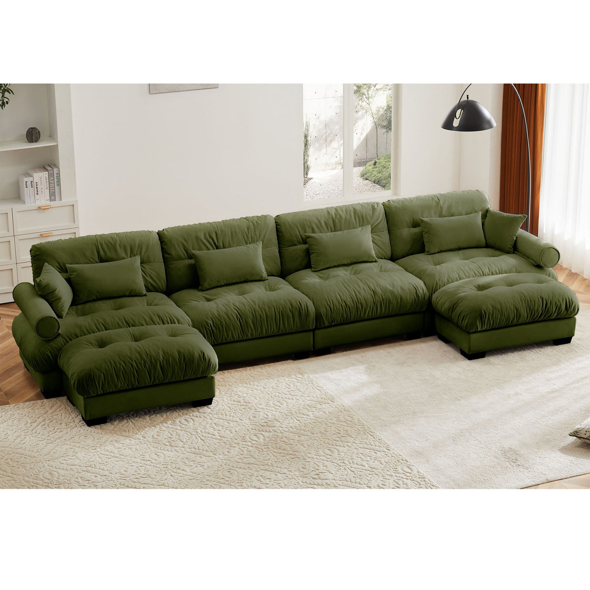 Super Comfort Oversized Modular Sectional Sofa with Movable Ottoman