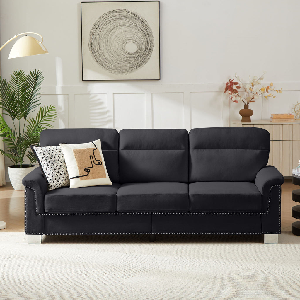 3-Seater Elegant Stationary Sofa