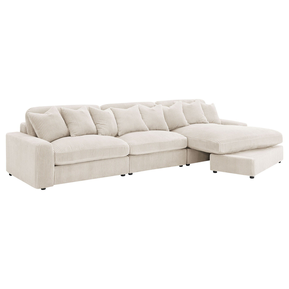 Blaine 146-Inch Reversible Chaise Sectional Sofa Set – Sand