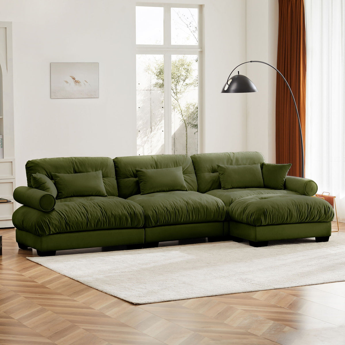 Super Comfort Oversized Modular Sectional Sofa with Movable Ottoman