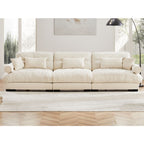 Modern Oversize Sofa with Cloud Like Comfort, Featuring Waist & Throw Pillows