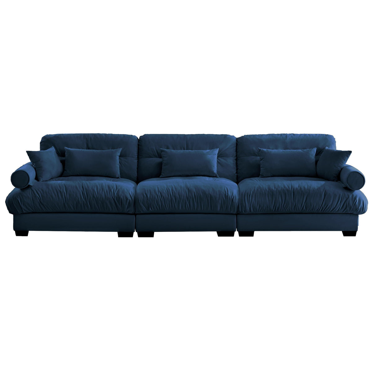 Modern Oversize Sofa with Cloud Like Comfort, Featuring Waist & Throw Pillows
