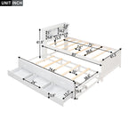 Platform Bed with Storage Headboard, USB, Trundle & 3 – Drawer