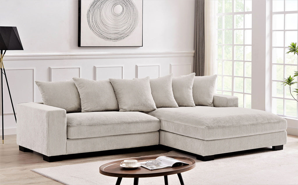 Luxe - Oversized 2 Piece Sectional Couches, L Shaped Sofa with Chaise