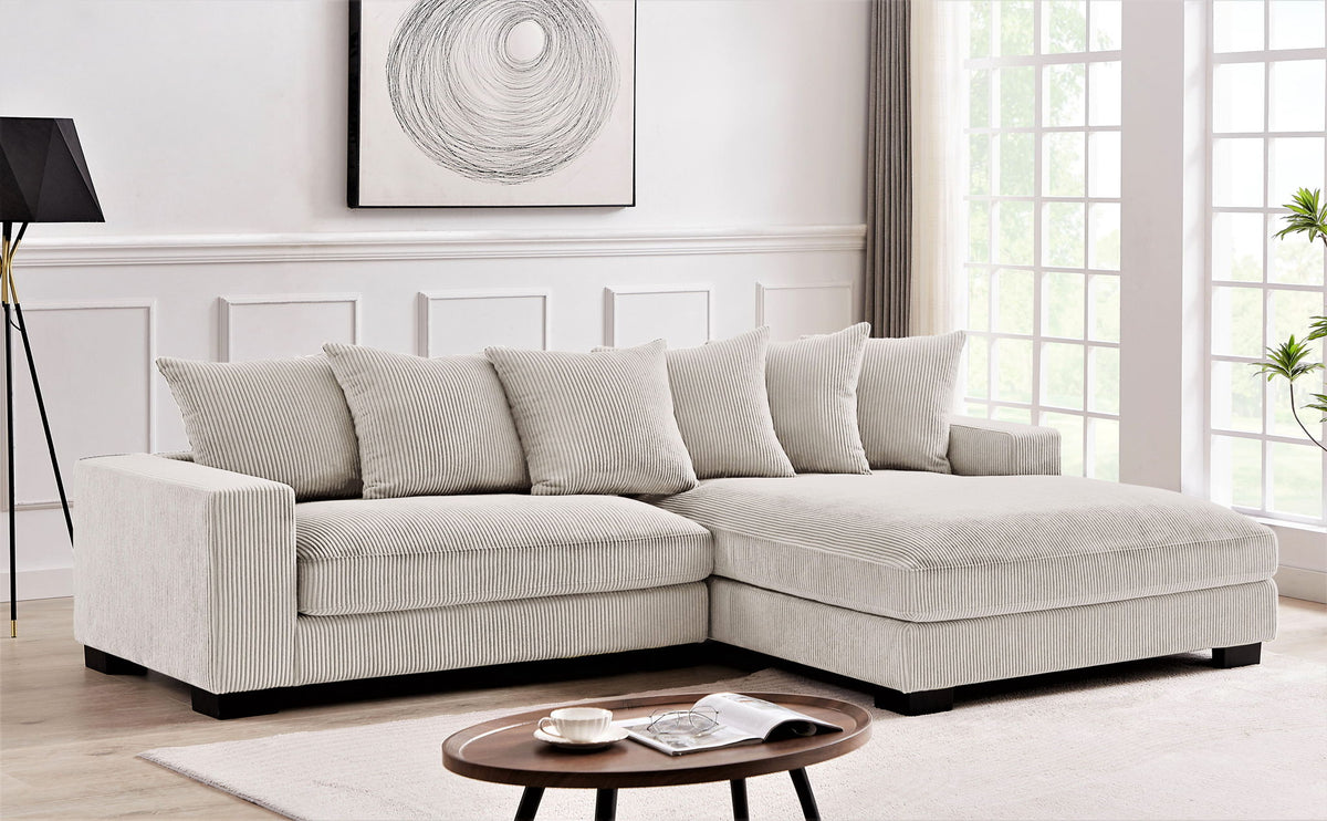 Luxe - Oversized 2 Piece Sectional Couches, L Shaped Sofa with Chaise