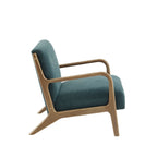 Mid-Century Style Lounge Chair with Upholstered Seat