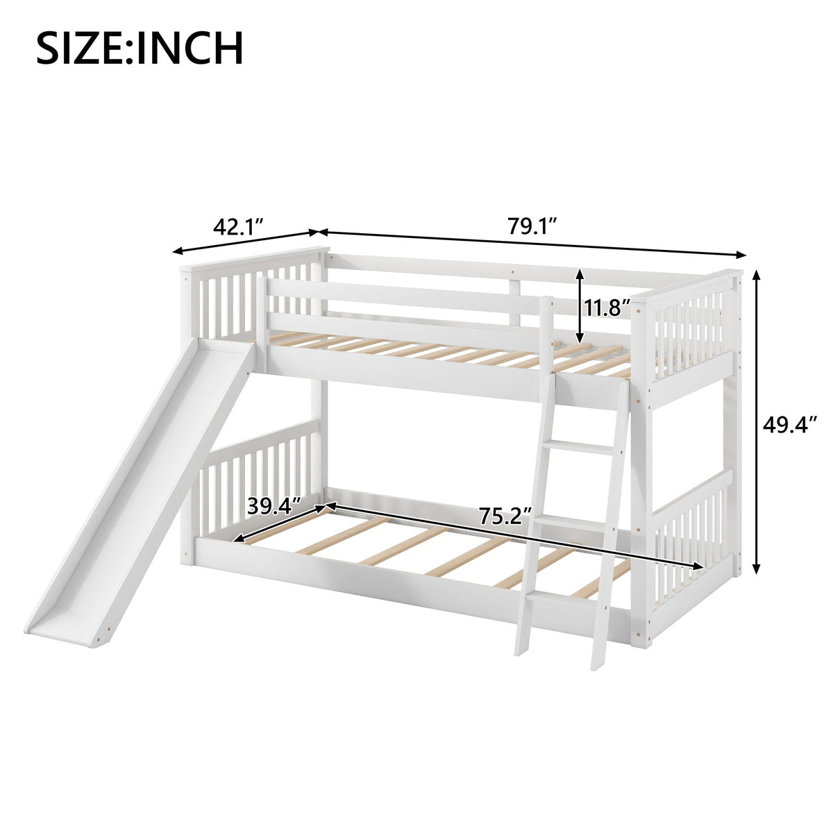 Bunk Bed & Convertible Slide & Ladder
