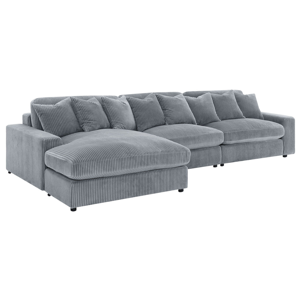 Blaine 146-Inch Reversible Chaise Sectional Sofa Set – Fog