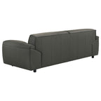 Buxton Top Grain Leather Upholstered Sofa Graphite