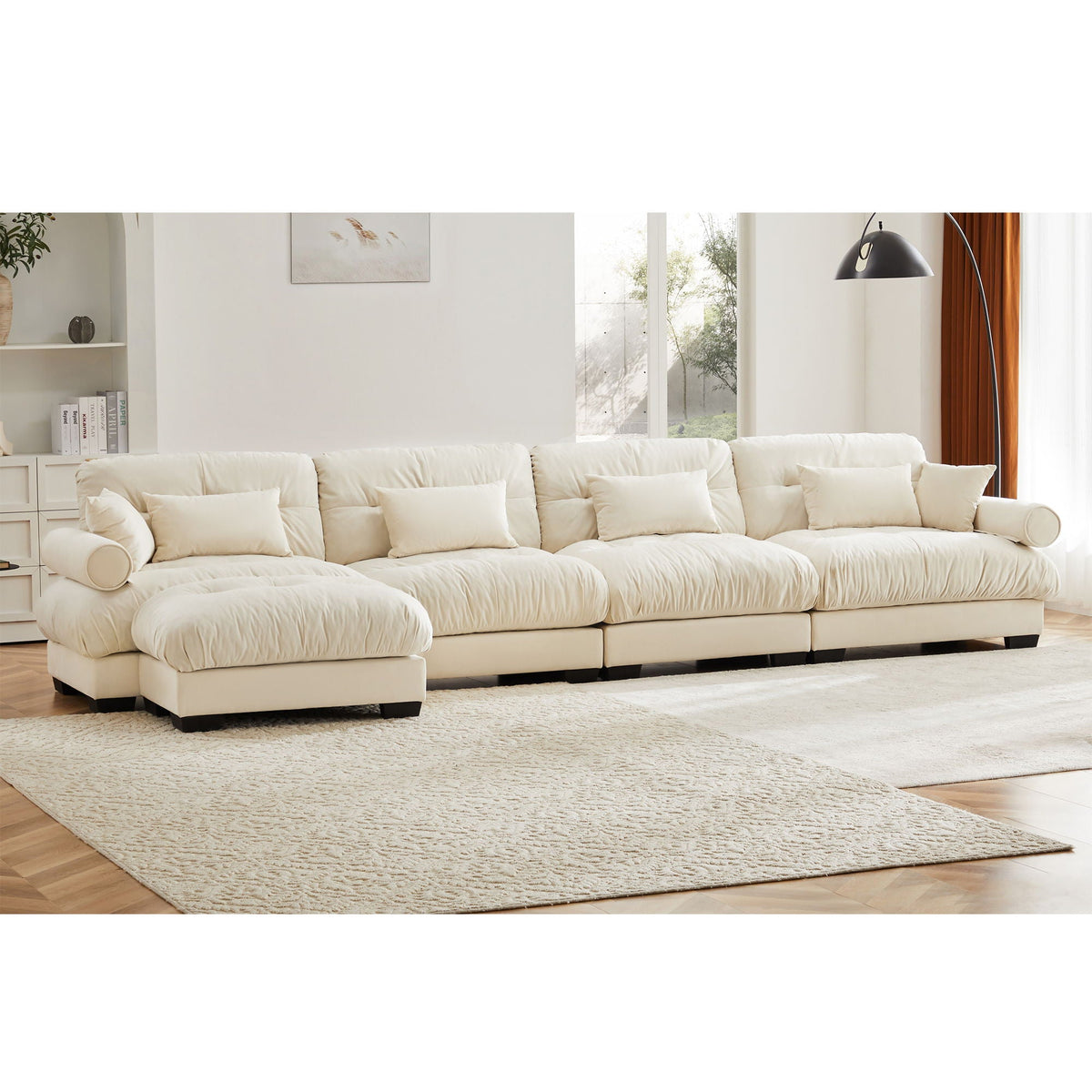 Super Comfort Oversized Modular Sectional Sofa with Movable Ottoman