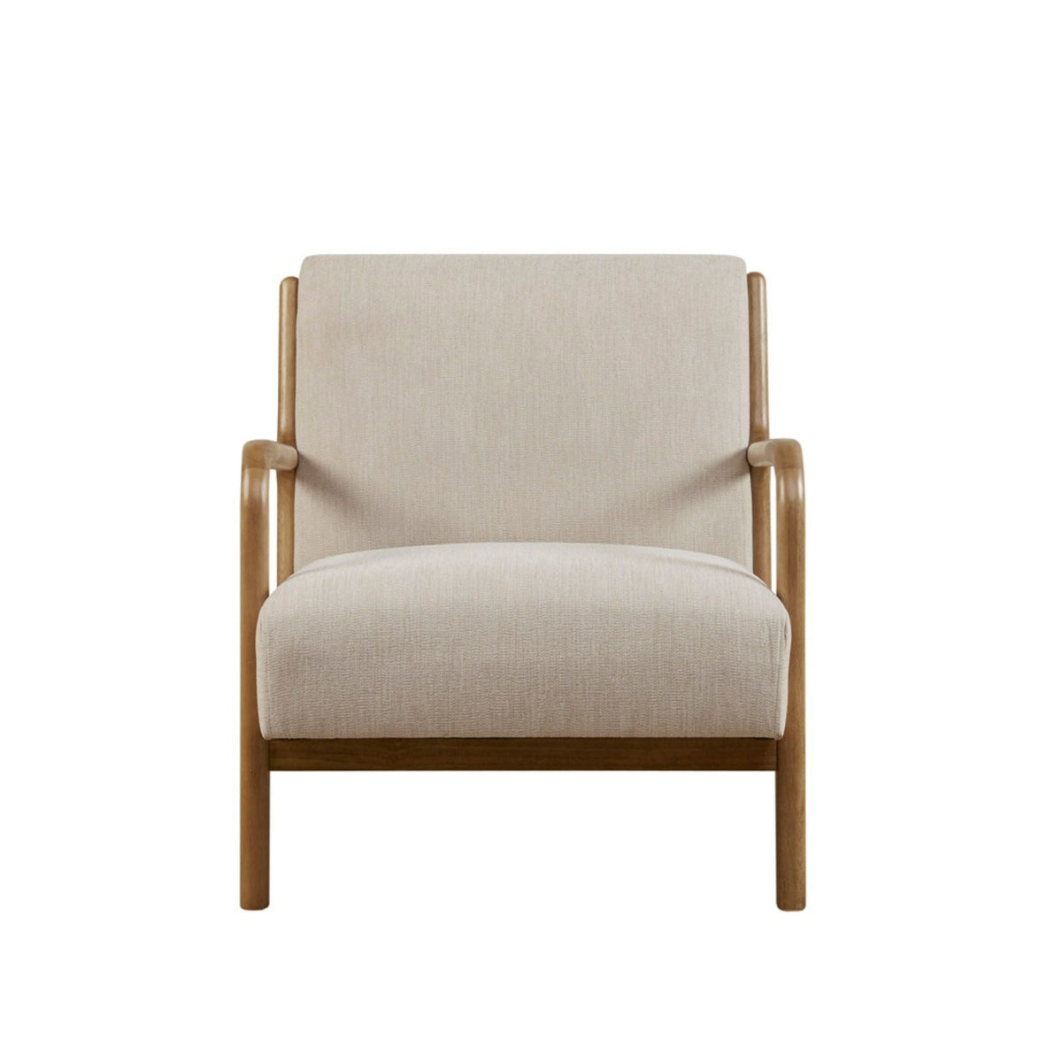 Mid-Century Style Lounge Chair with Upholstered Seat