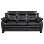 Finley 2-piece Upholstered Padded Arm Tufted Sofa Set Black