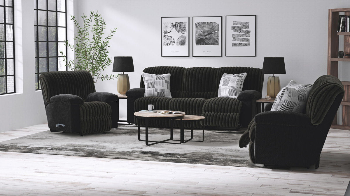 Comet Lay-Flat Reclining Sofa – Black