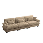 Modern Oversize Sofa with Cloud Like Comfort, Featuring Waist & Throw Pillows