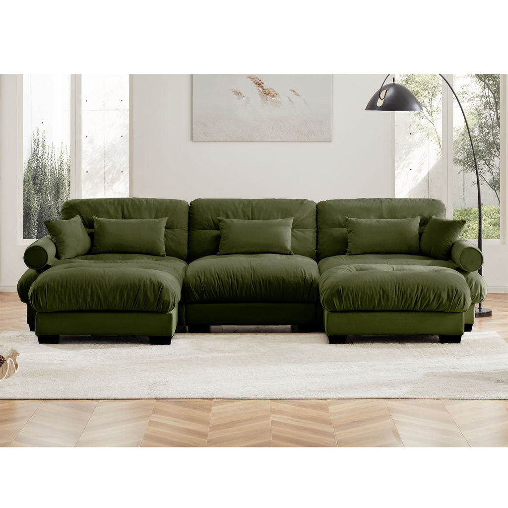 Super Comfort Oversized Modular Sectional Sofa with Movable Ottoman