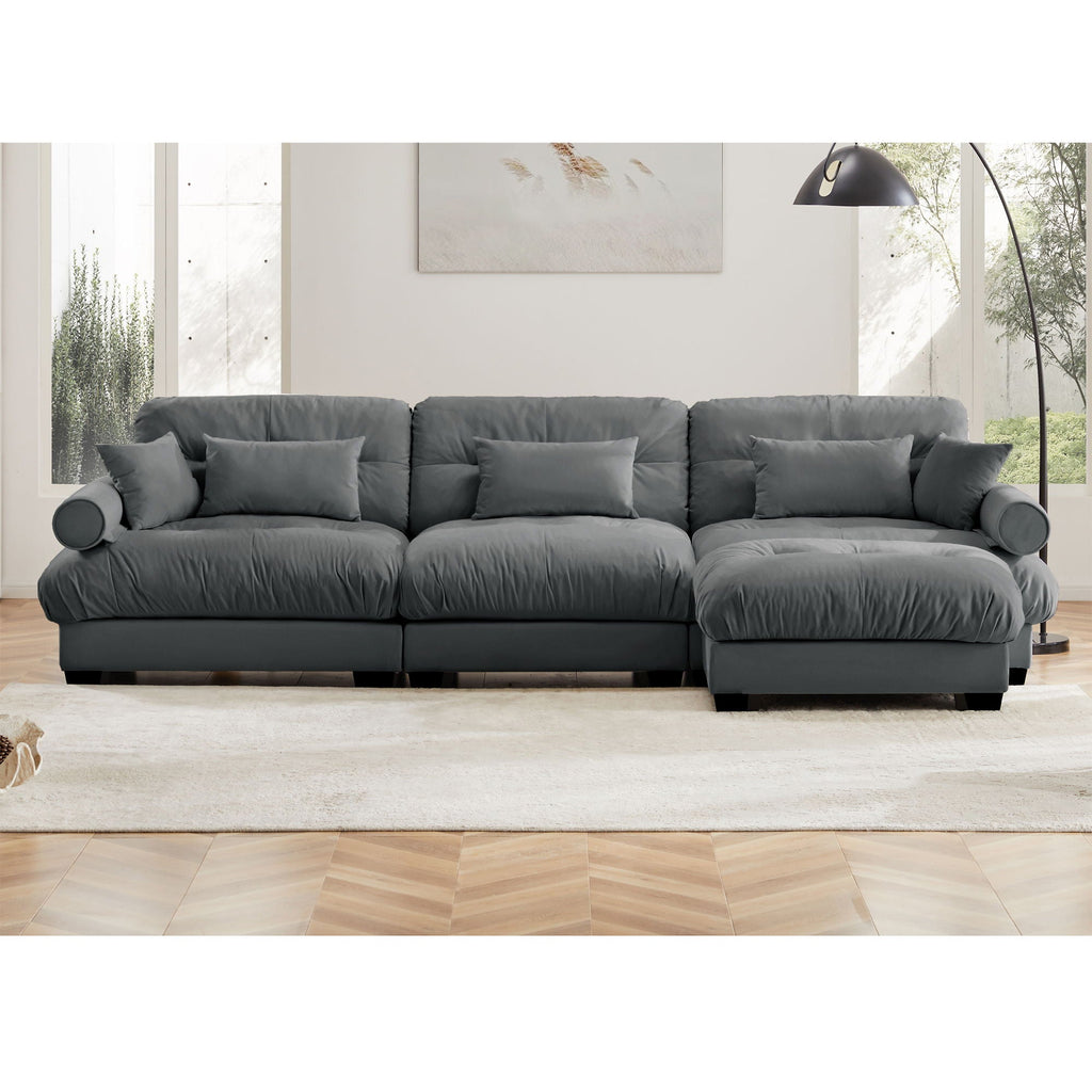 Super Comfort Oversized Modular Sectional Sofa with Movable Ottoman