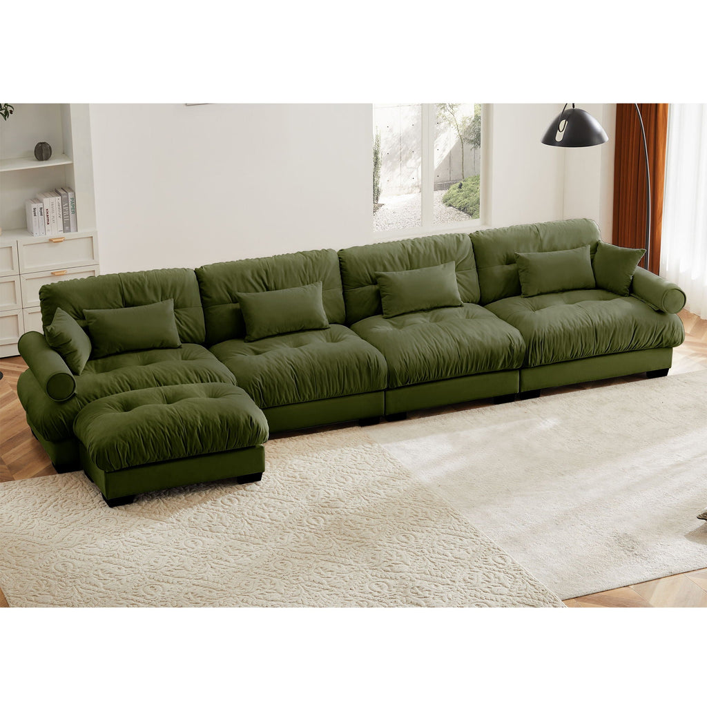 Super Comfort Oversized Modular Sectional Sofa with Movable Ottoman