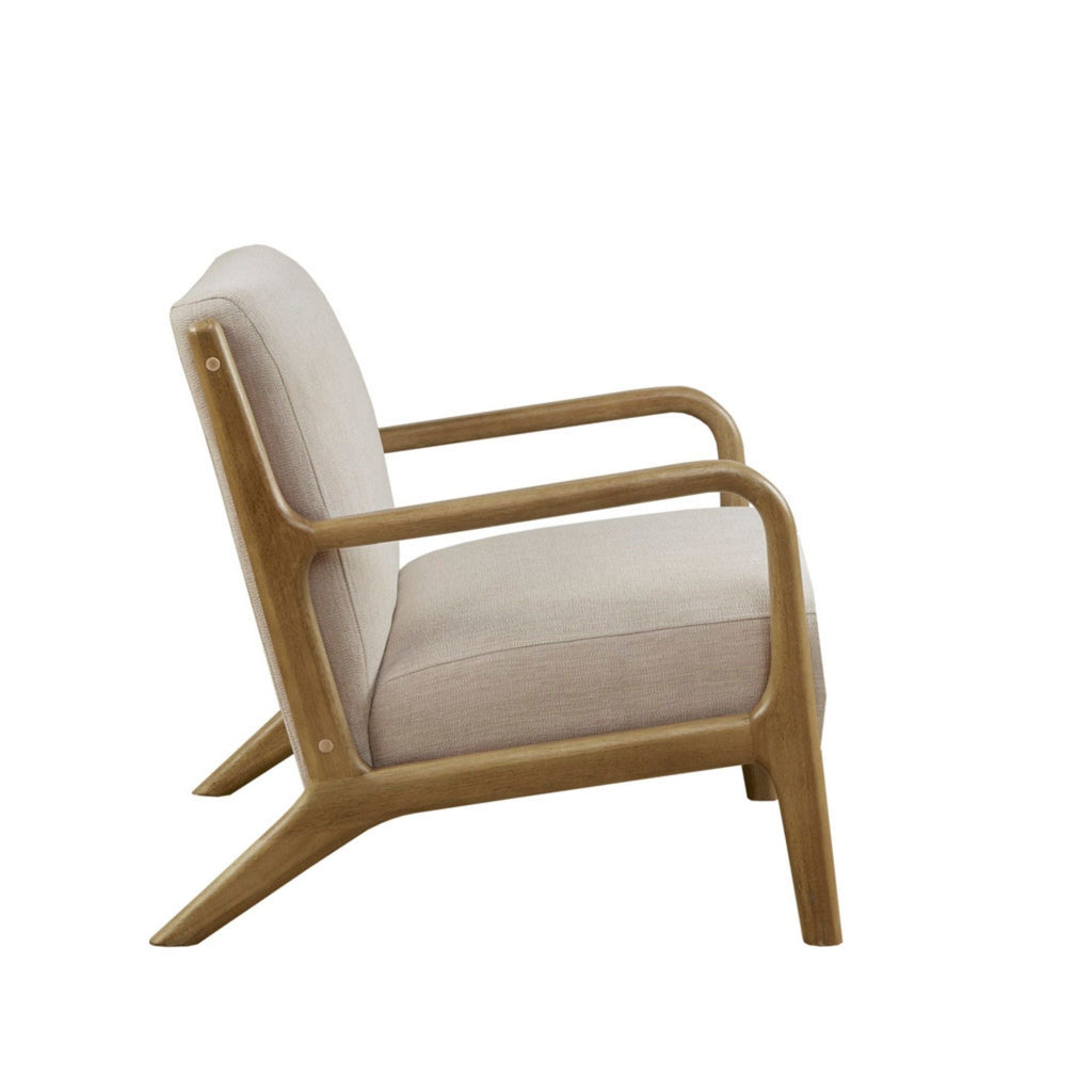 Mid-Century Style Lounge Chair with Upholstered Seat