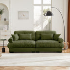 Modern Sofa with Bolstered Armrests & Pillows