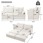 Pull Out Sofa Bed, Convertible Sleeper Sofa, Side Storage