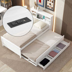 Platform Bed with Storage Headboard, USB, Trundle & 3 – Drawer