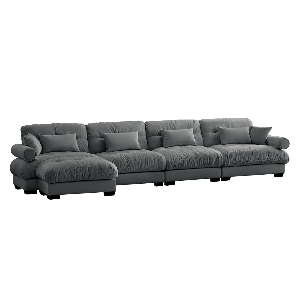 Super Comfort Oversized Modular Sectional Sofa with Movable Ottoman