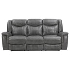 Conrad 2-piece Upholstered Padded Arm Motion Sofa Set Grey