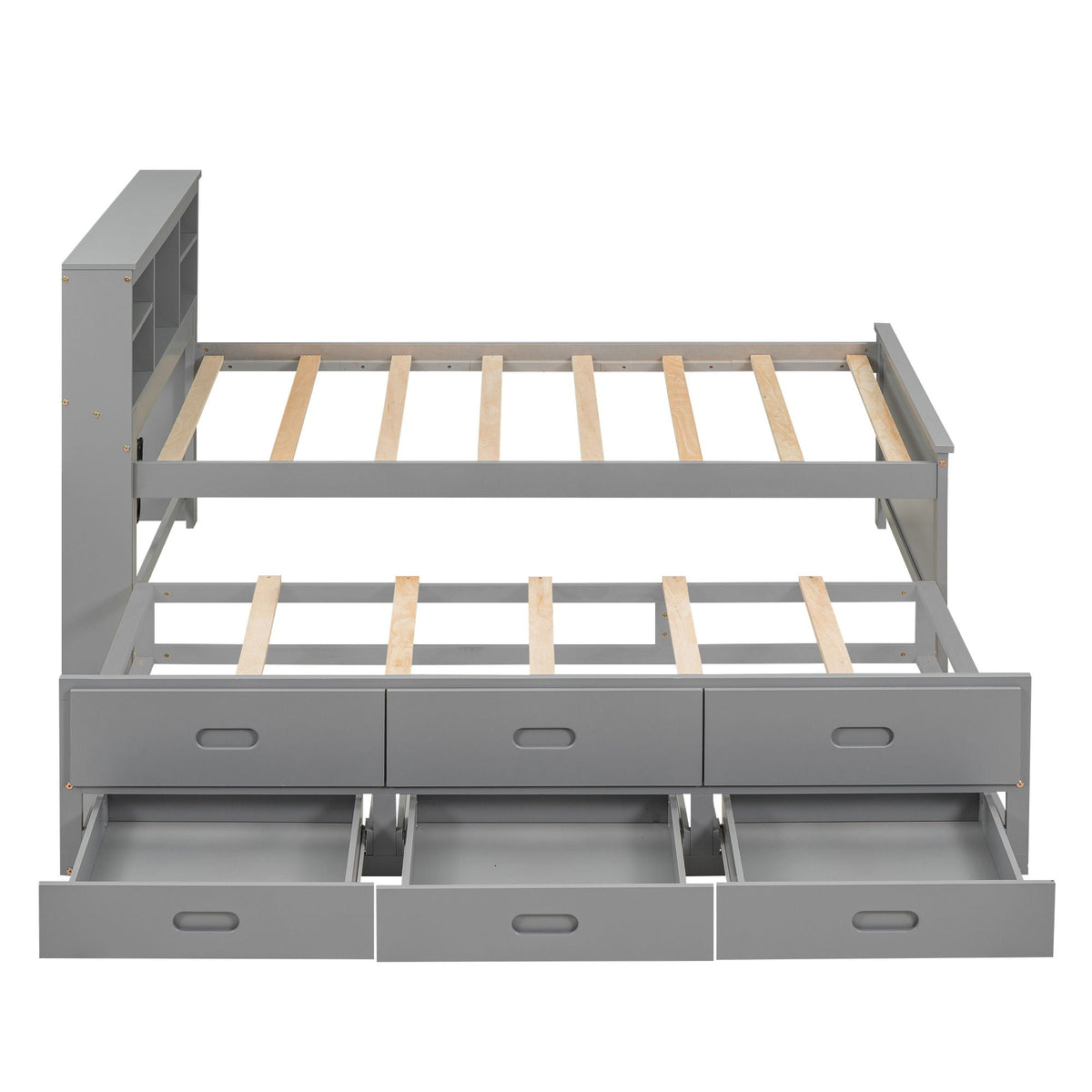 Platform Bed with Storage Headboard, USB, Trundle & 3 – Drawer