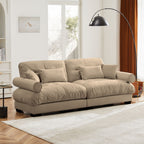 Modern Oversize Sofa with Cloud Like Comfort, Featuring Waist & Throw Pillows