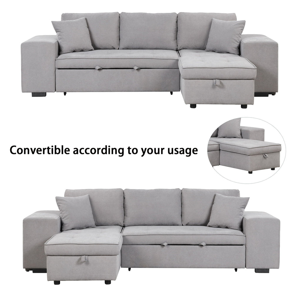 Modern L-Shape 3 Seat Reversible Sectional Couch