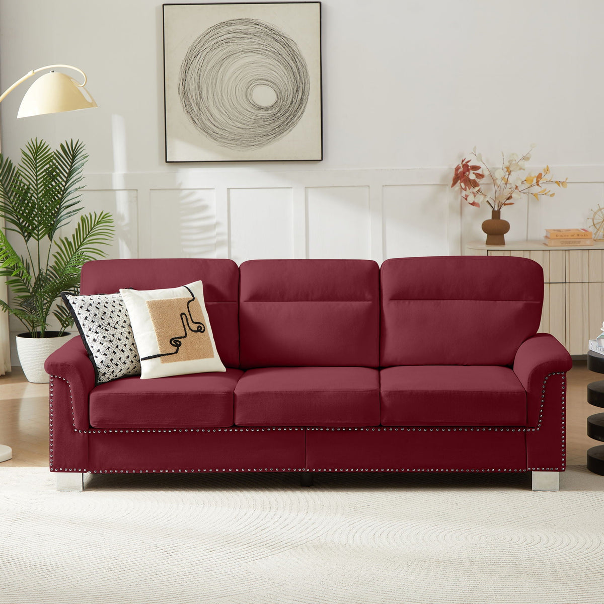 3-Seater Elegant Stationary Sofa