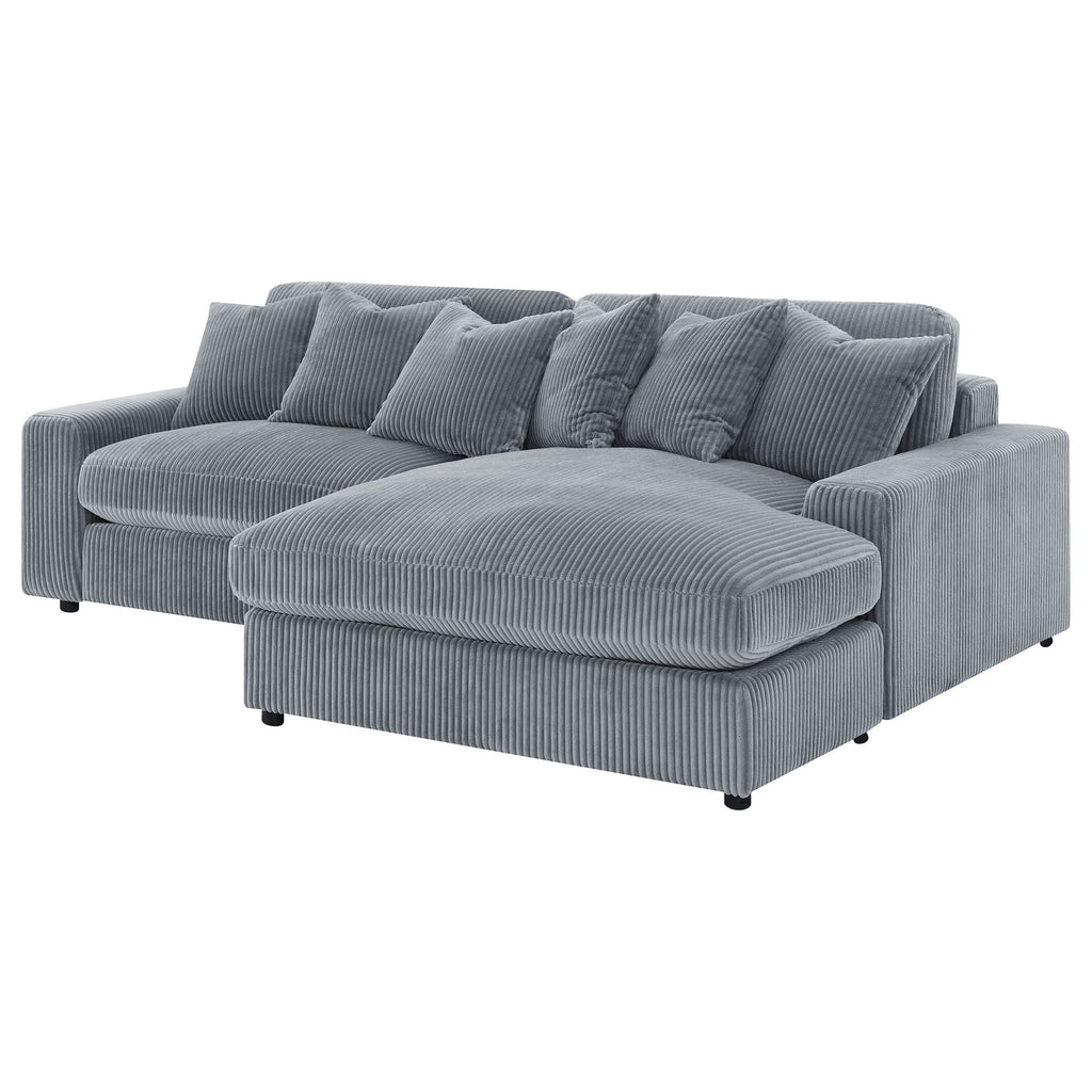 Blaine 105-Inch Reversible Chaise Sectional Sofa – Fog