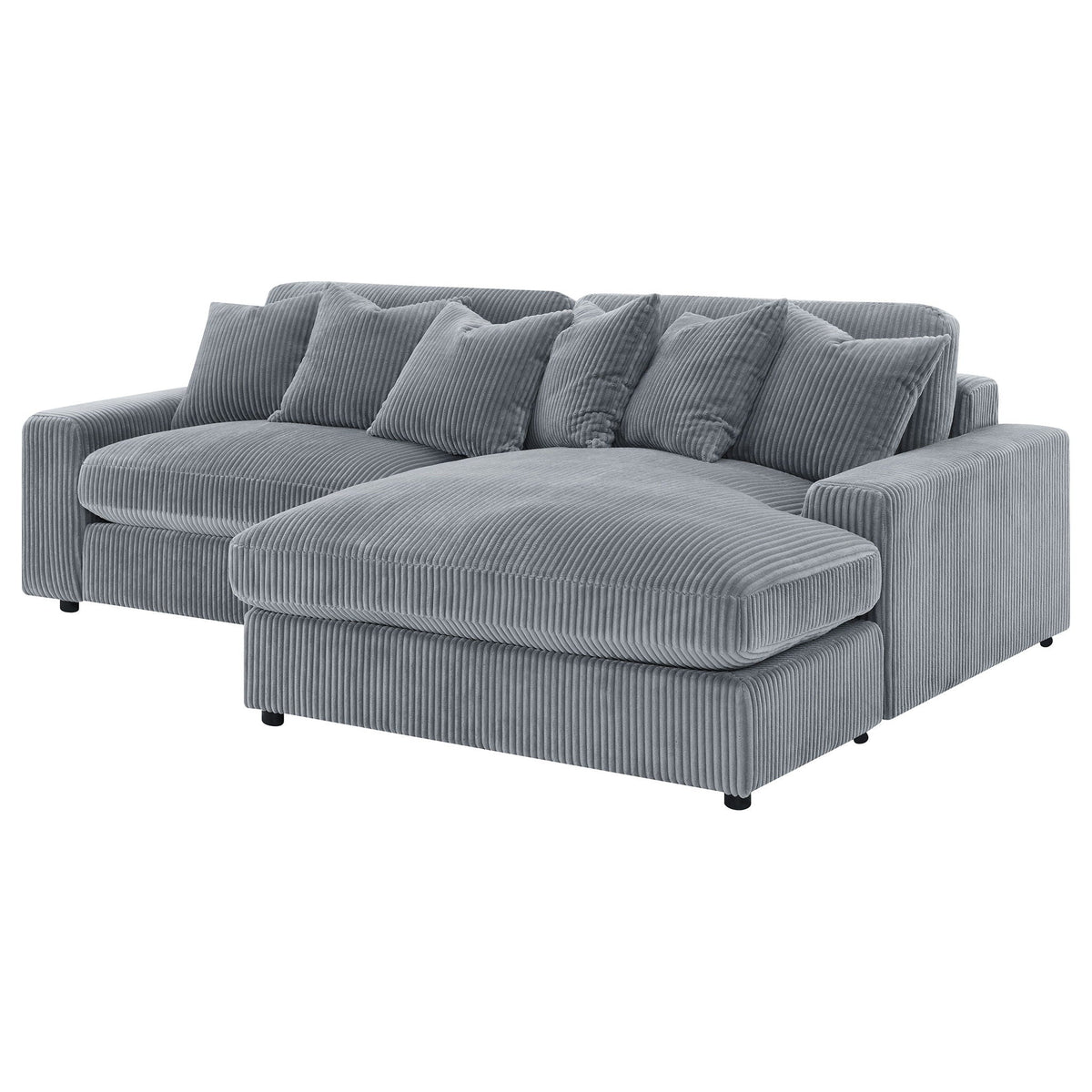 Blaine 105-Inch Reversible Chaise Sectional Sofa – Fog