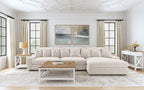 Blaine 146-Inch Reversible Chaise Sectional Sofa Set – Sand