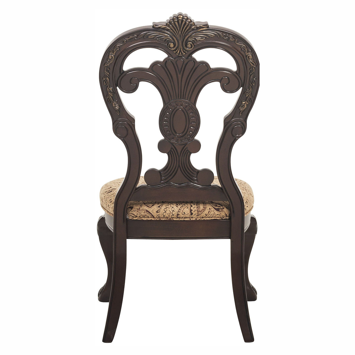 Elegant Style Beautiful Side Chairs 2 Piece Set Cherry with Tipping Fabric Upholstered Traditional Dining Furniture – Cherry