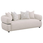 Jeanette 2-piece Fabric Upholstered Round Arm Sofa Set Beige