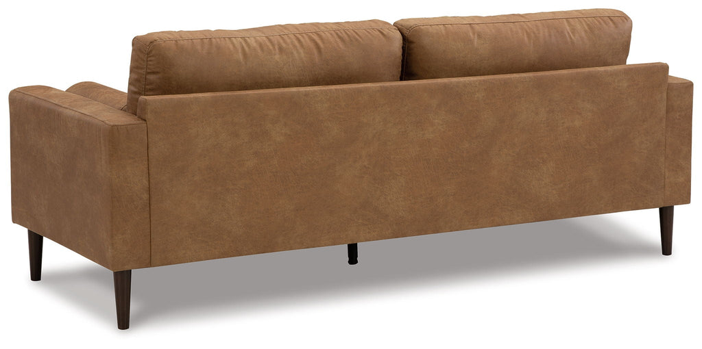Telora Faux Leather Sofa – Caramel