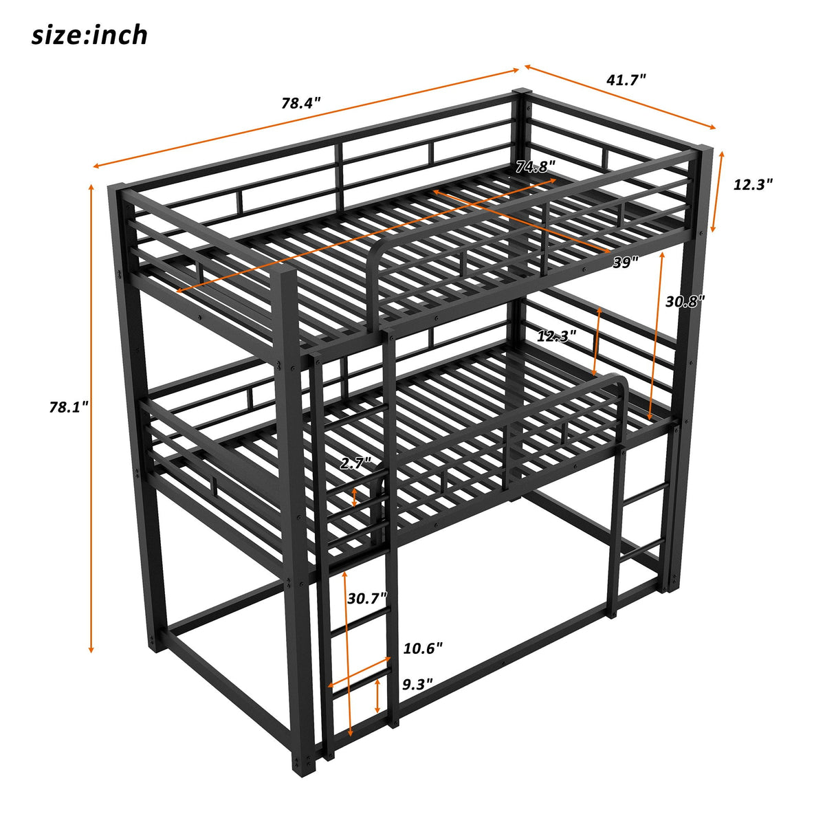 Triple Bunk Bed with Sturdy Construction & Space Saving Design