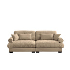 Modern Oversize Sofa with Cloud Like Comfort, Featuring Waist & Throw Pillows