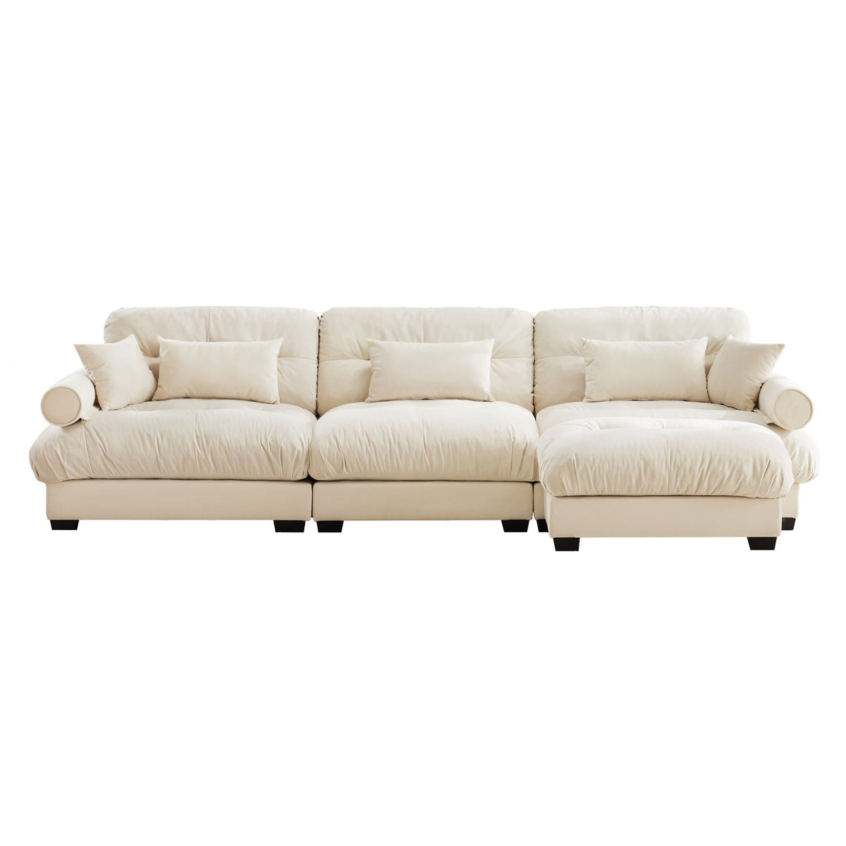 Super Comfort Oversized Modular Sectional Sofa with Movable Ottoman