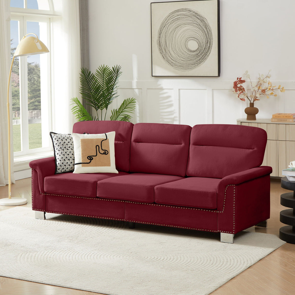 3-Seater Elegant Stationary Sofa